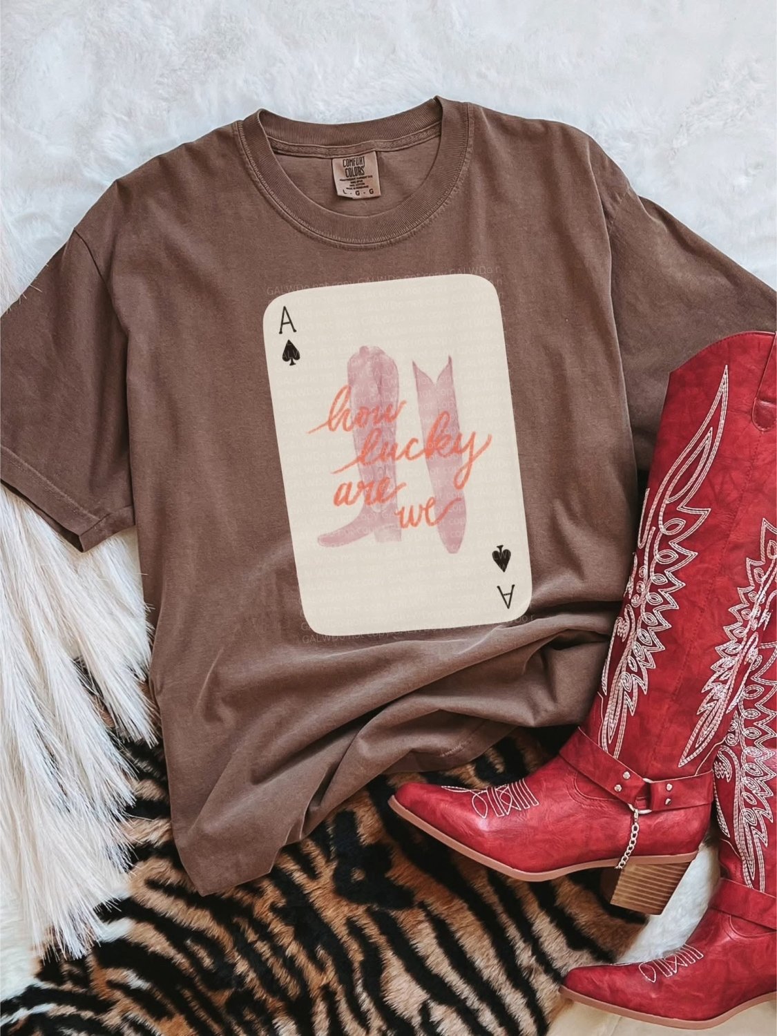 How lucky are we card tee or sweatshirt - Poppy & Vine