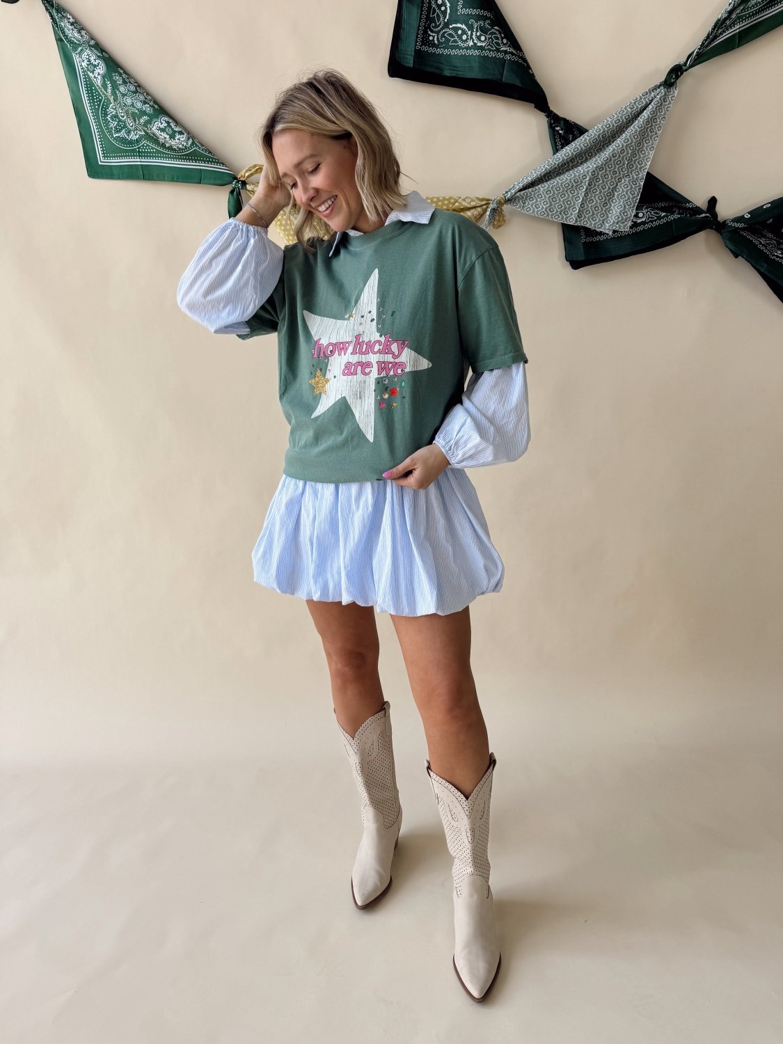 How Lucky Are We Tee - Poppy & Vine