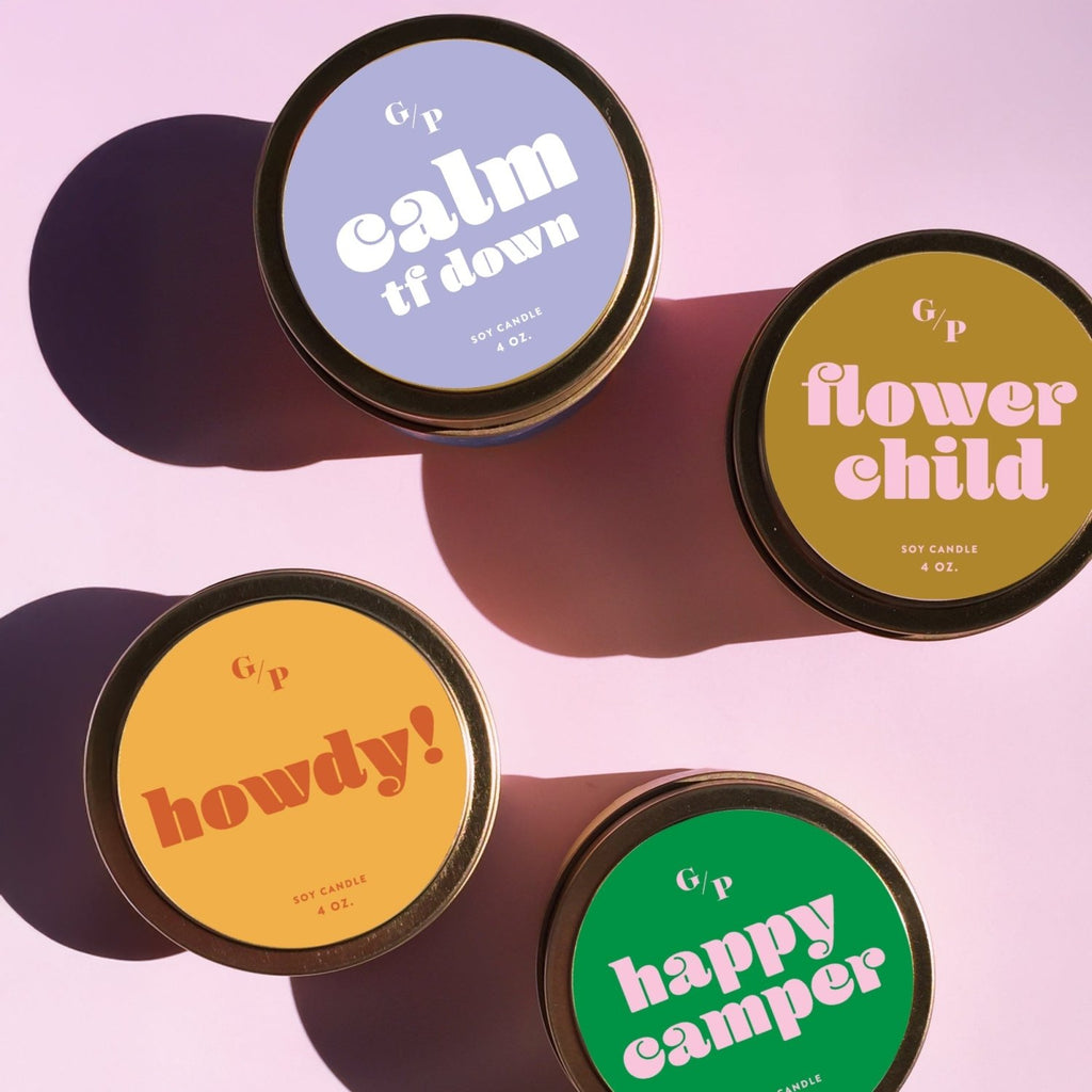 Howdy! 4 oz. Just Because Candle Tin - Poppy & Vine