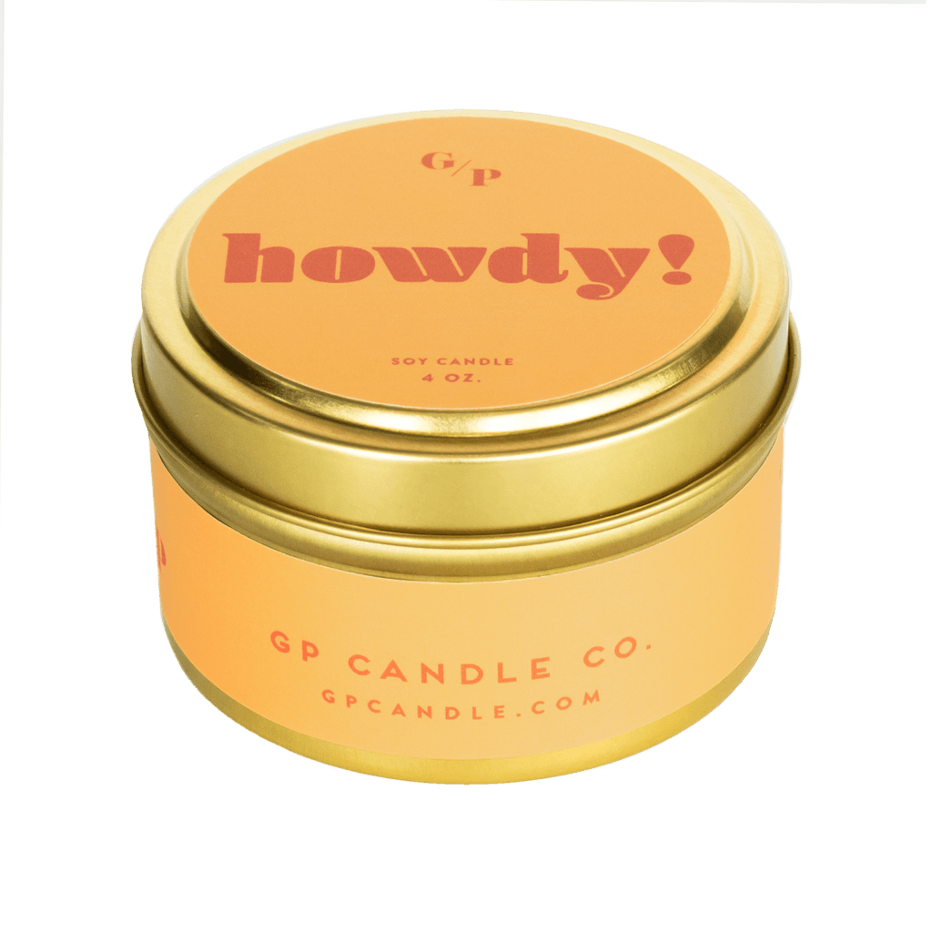 Howdy! 4 oz. Just Because Candle Tin - Poppy & Vine