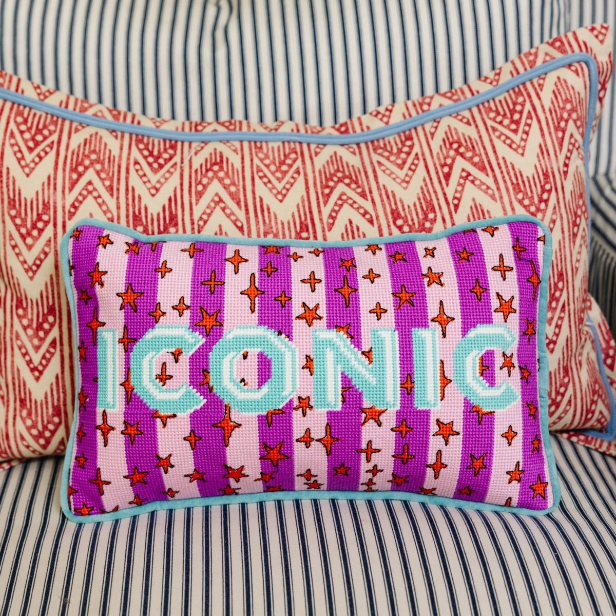 Iconic Needlepoint Pillow - Poppy & Vine