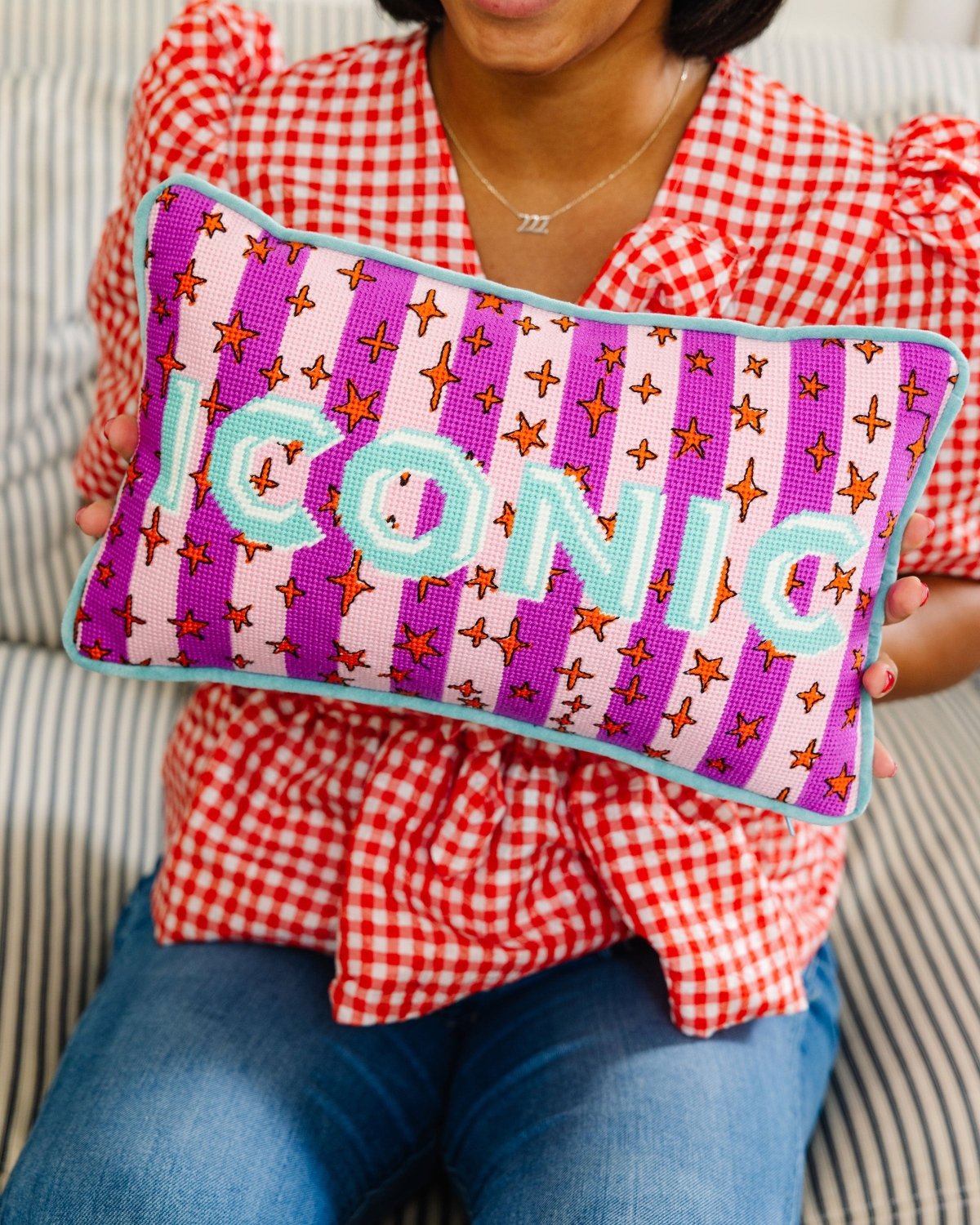 Iconic Needlepoint Pillow - Poppy & Vine