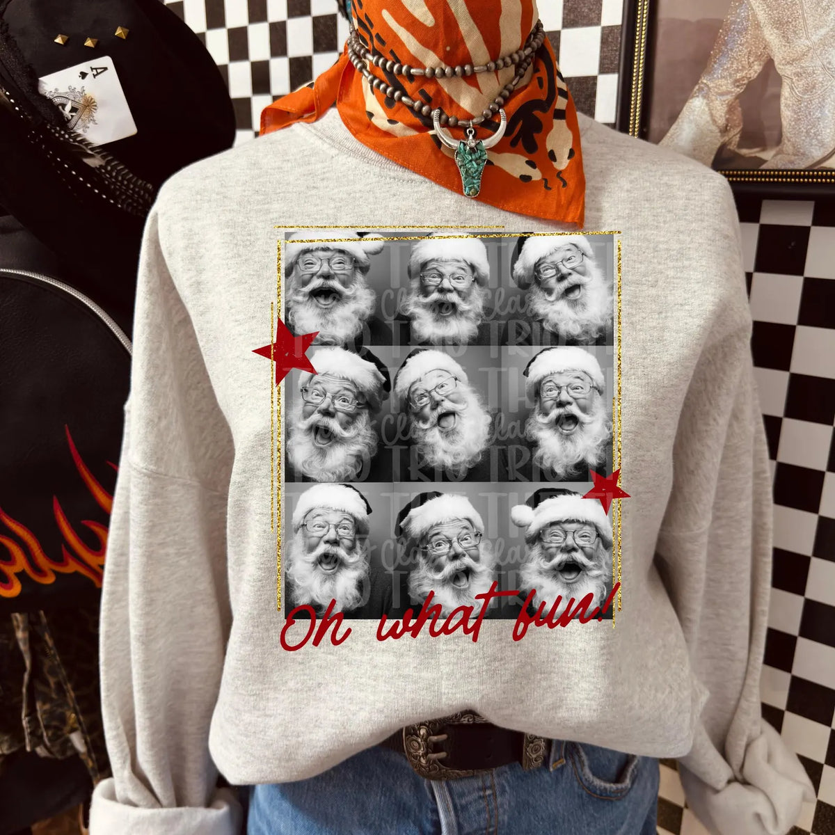 Polaroid Santa collage tee or sweatshirt Gunpowder and Lace Boutique Nac