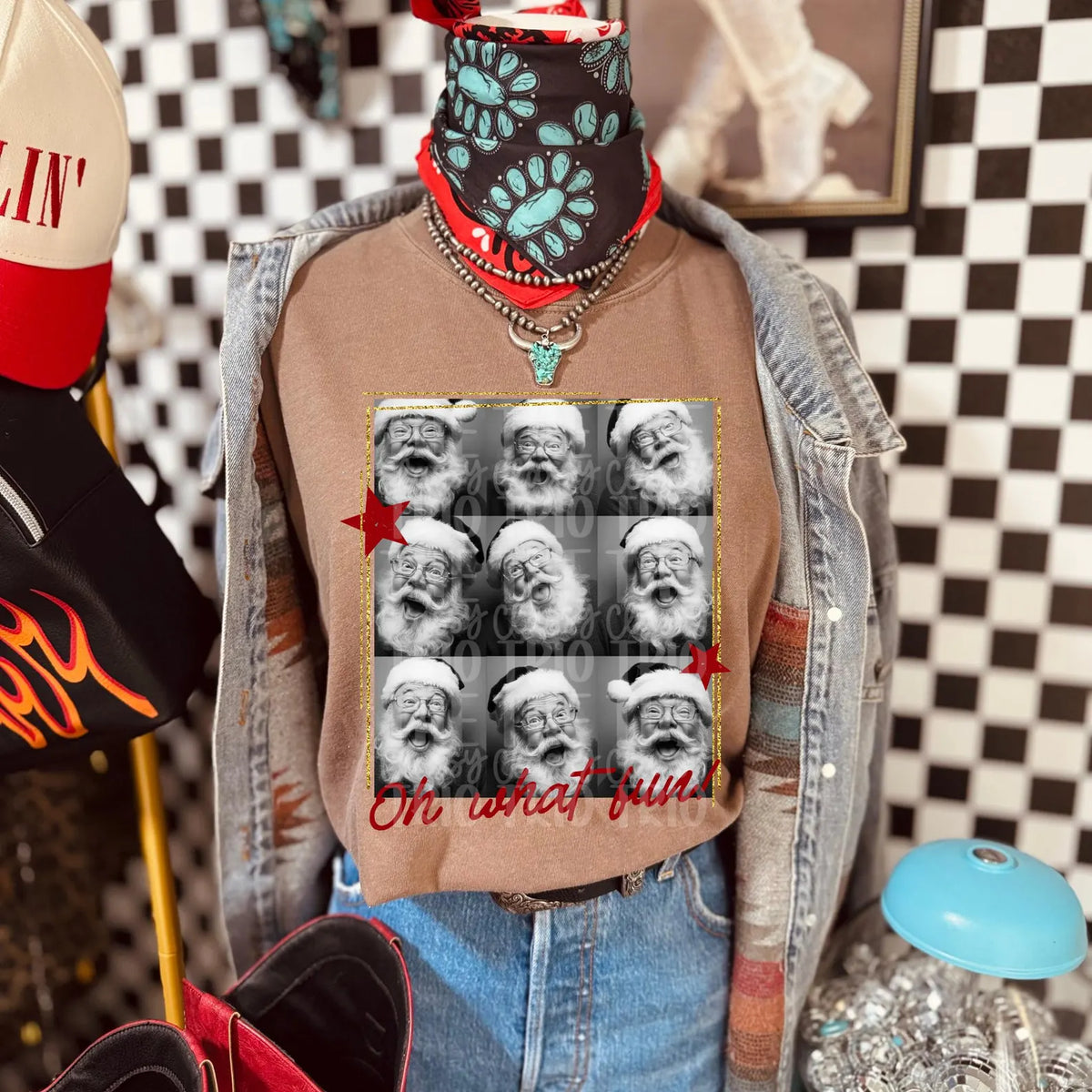 Polaroid Santa collage tee or sweatshirt Gunpowder and Lace Boutique Nac