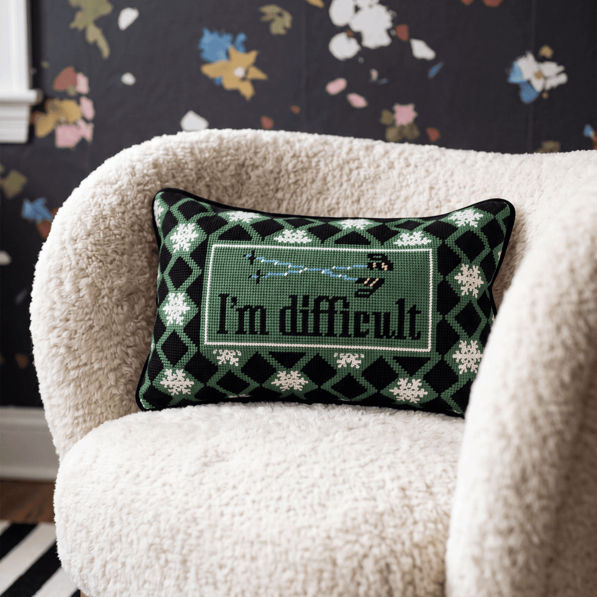 I'm Difficult Needlepoint Pillow - Poppy & Vine