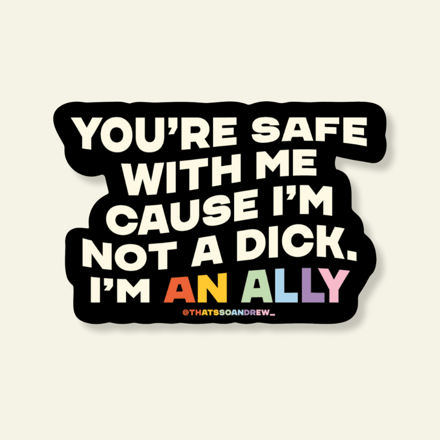 I'm Not a Dick I'm an Ally Vinyl Pride Sticker - Poppy & Vine