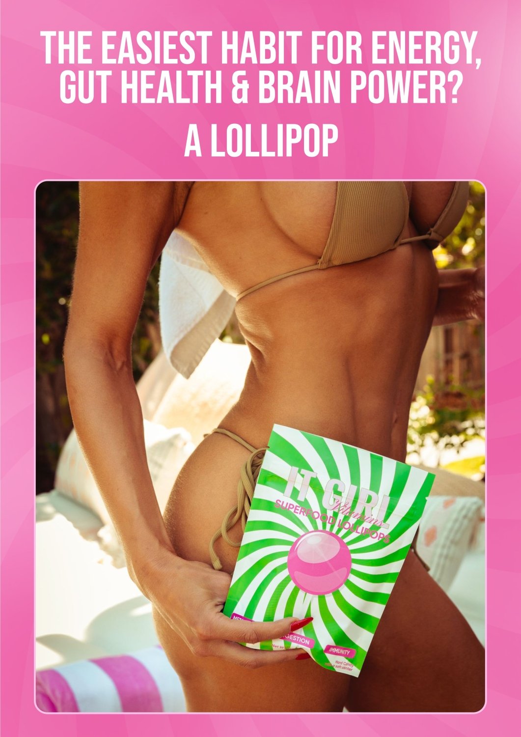 It Girl Superfood Greens Lollipops - Vegan Candy with Supergreens, Vitamins & Antioxidants - Poppy & Vine