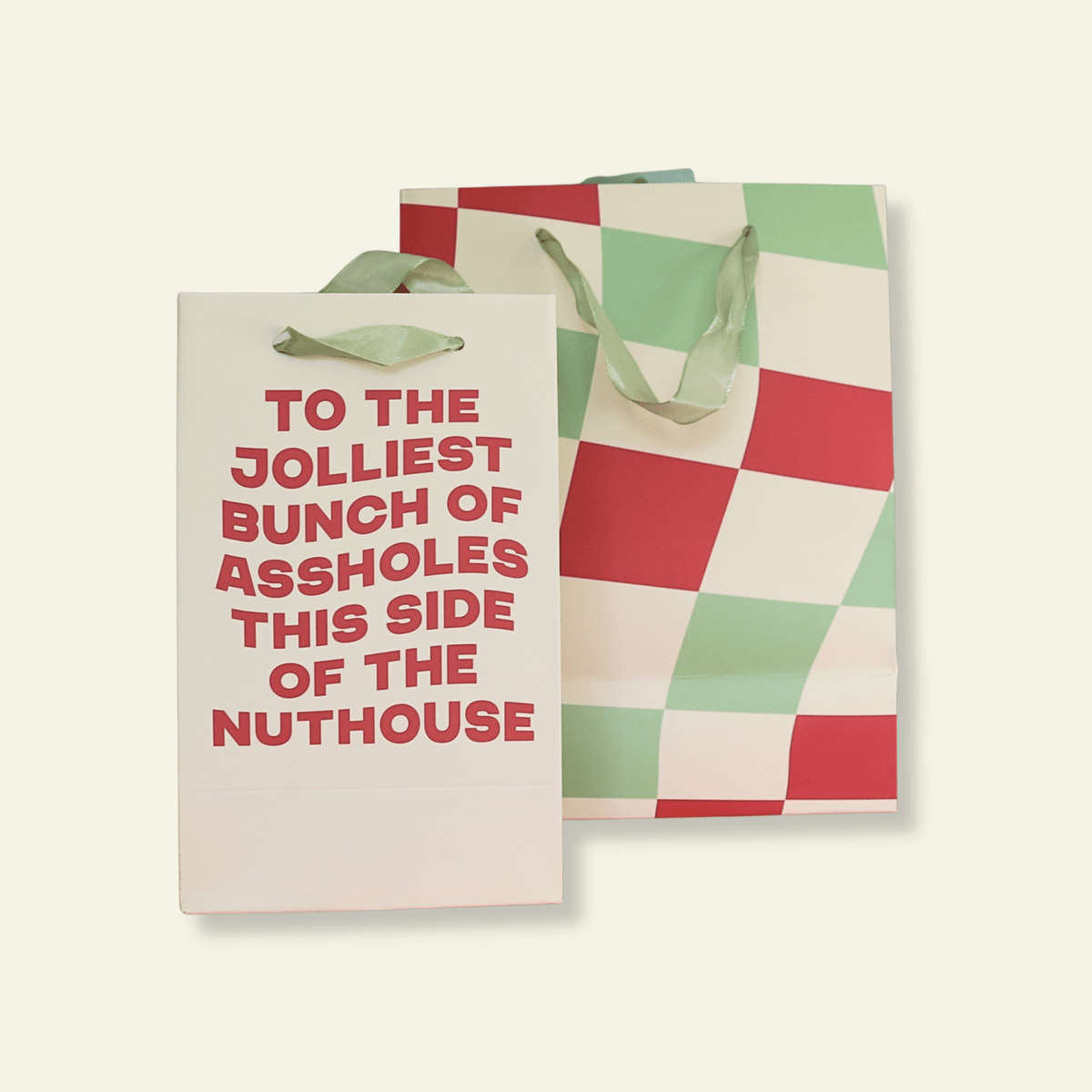 Jolliest Bunch of Assholes - Holiday Christmas Gift Bag, Funny Gift Bag, Gift Wrap - Poppy & Vine