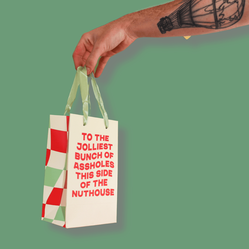 Jolliest Bunch of Assholes - Holiday Christmas Gift Bag, Funny Gift Bag, Gift Wrap - Poppy & Vine