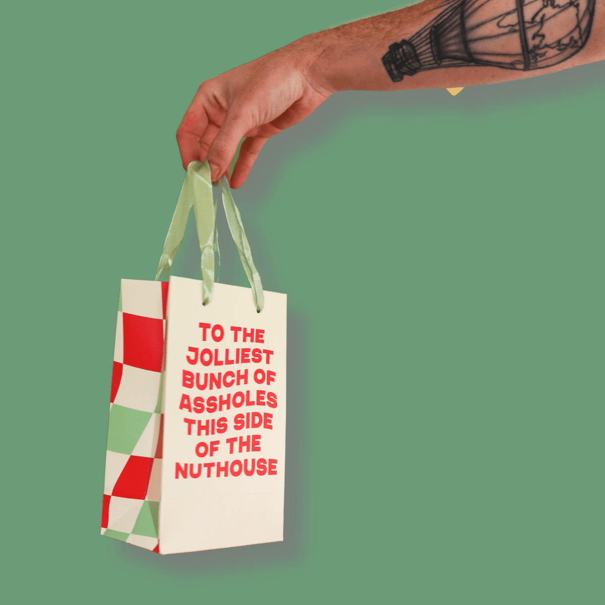 Jolliest Bunch of Assholes - Holiday Christmas Gift Bag, Funny Gift Bag, Gift Wrap - Poppy & Vine
