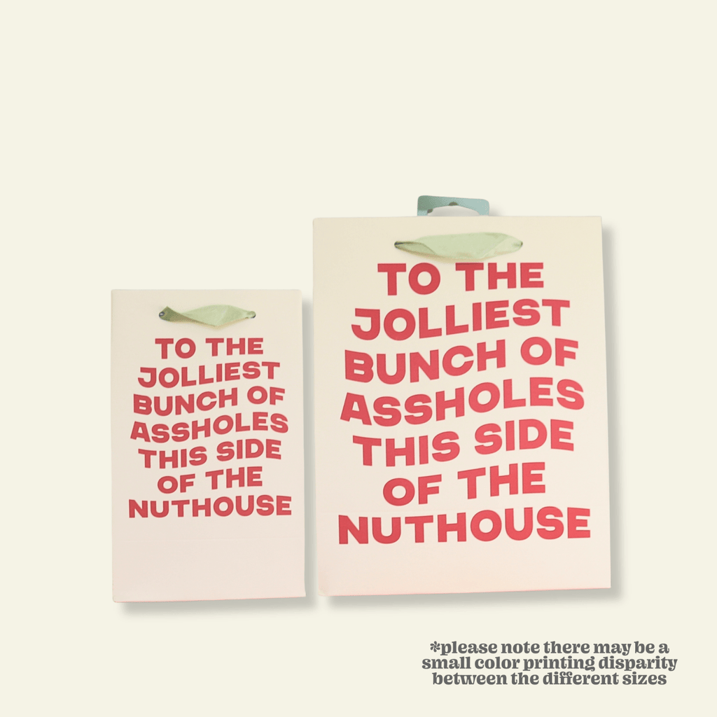 Jolliest Bunch of Assholes - Holiday Christmas Gift Bag, Funny Gift Bag, Gift Wrap - Poppy & Vine