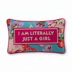Just A Girl Needlepoint Pillow - Poppy & Vine