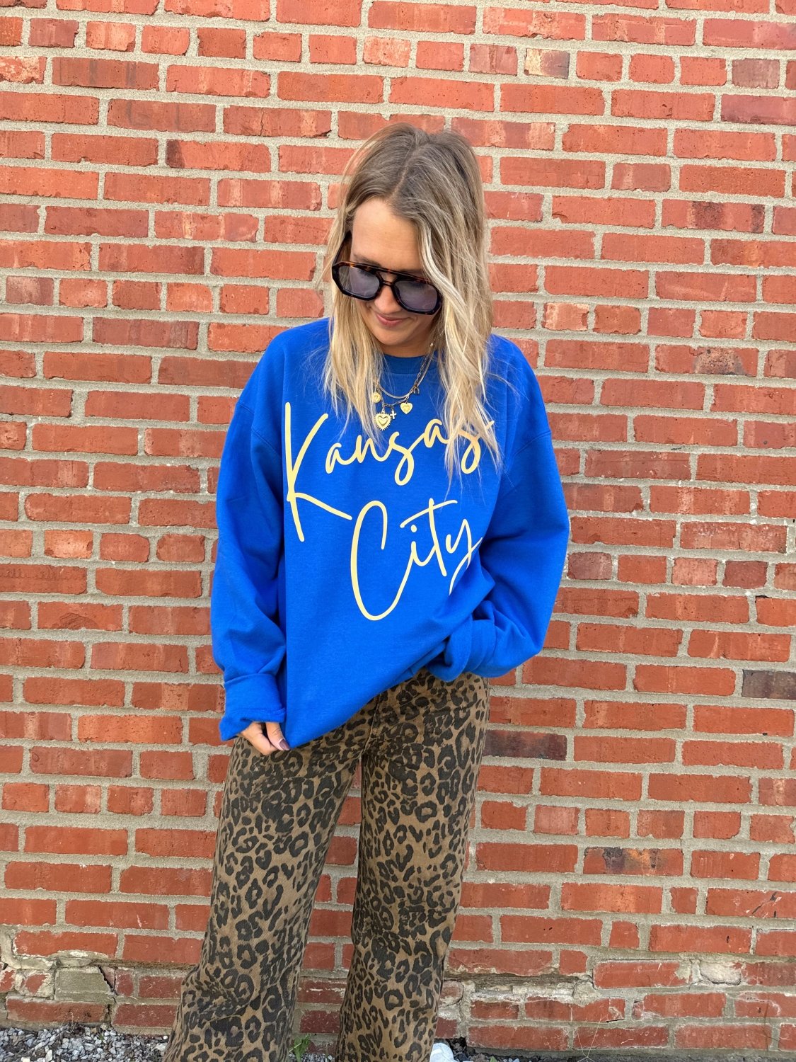 Kansas City Script Sweatshirt | Blue - Poppy & Vine