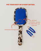 KAXI COW PRINT SCALP TO ENDS BRUSH - Poppy & Vine