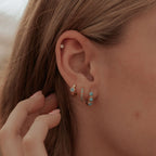 Lainey Turquoise Hoops - Poppy & Vine