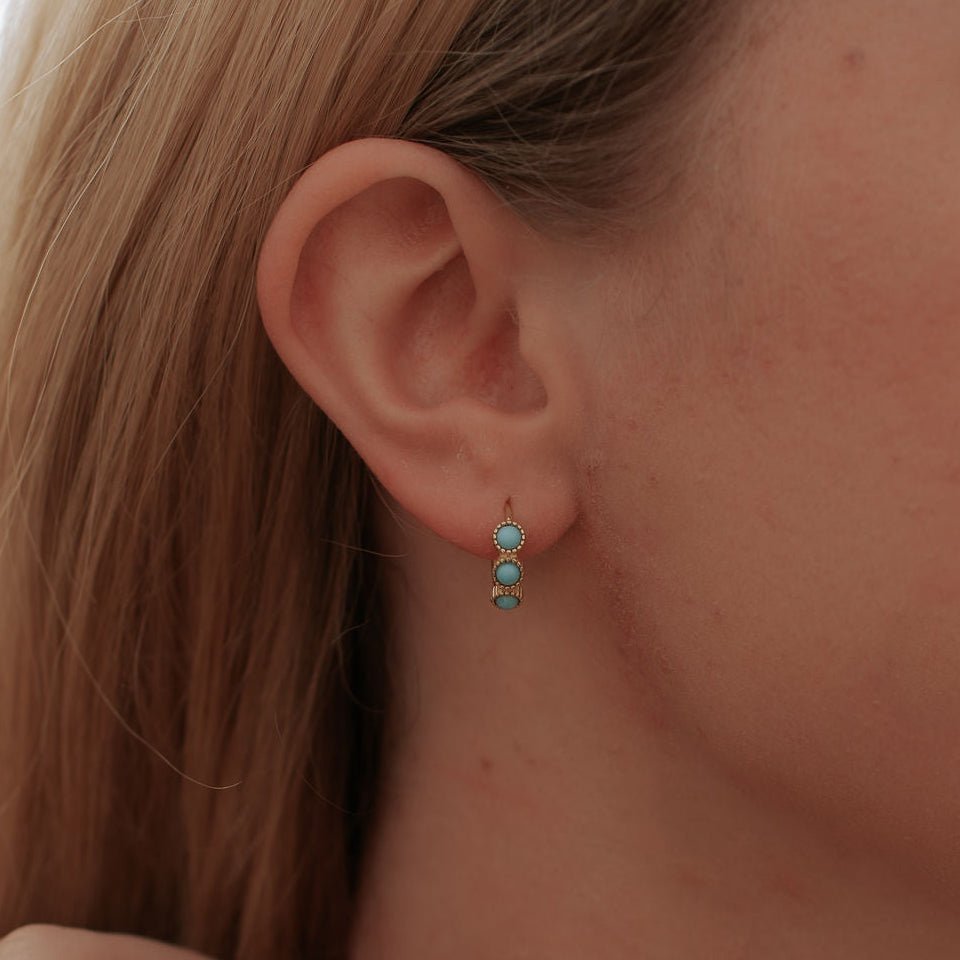 Lainey Turquoise Hoops - Poppy & Vine