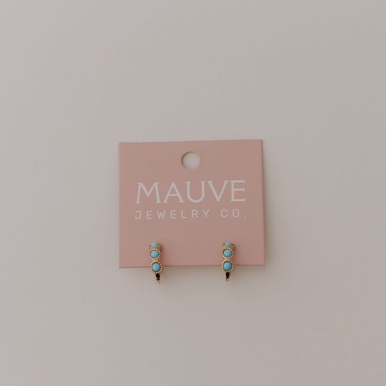 Lainey Turquoise Hoops - Poppy & Vine
