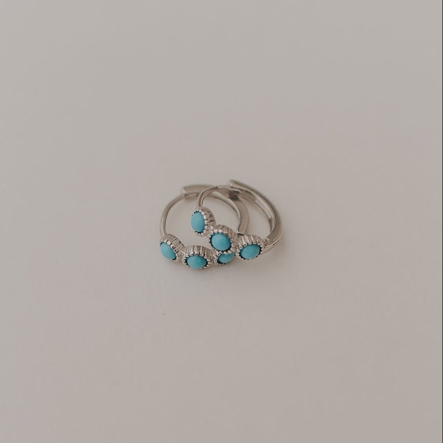 Lainey Turquoise Hoops - Poppy & Vine