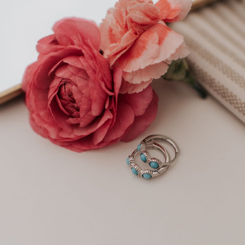 Lainey Turquoise Hoops - Poppy & Vine