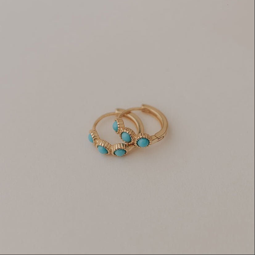 Lainey Turquoise Hoops - Poppy & Vine