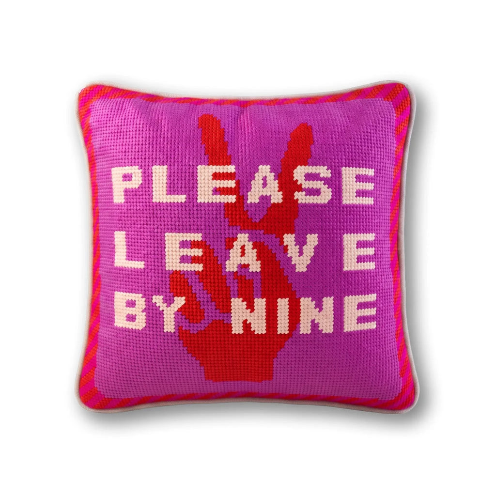 Leave by Nine Needlepoint Pillow - Poppy & Vine