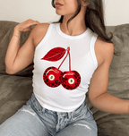 Leopard Cherries Cropped Tank - Poppy & Vine