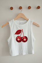 Leopard Cherries Cropped Tank - Poppy & Vine