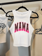 Leopard & Flames Mama Cropped Tank - Poppy & Vine