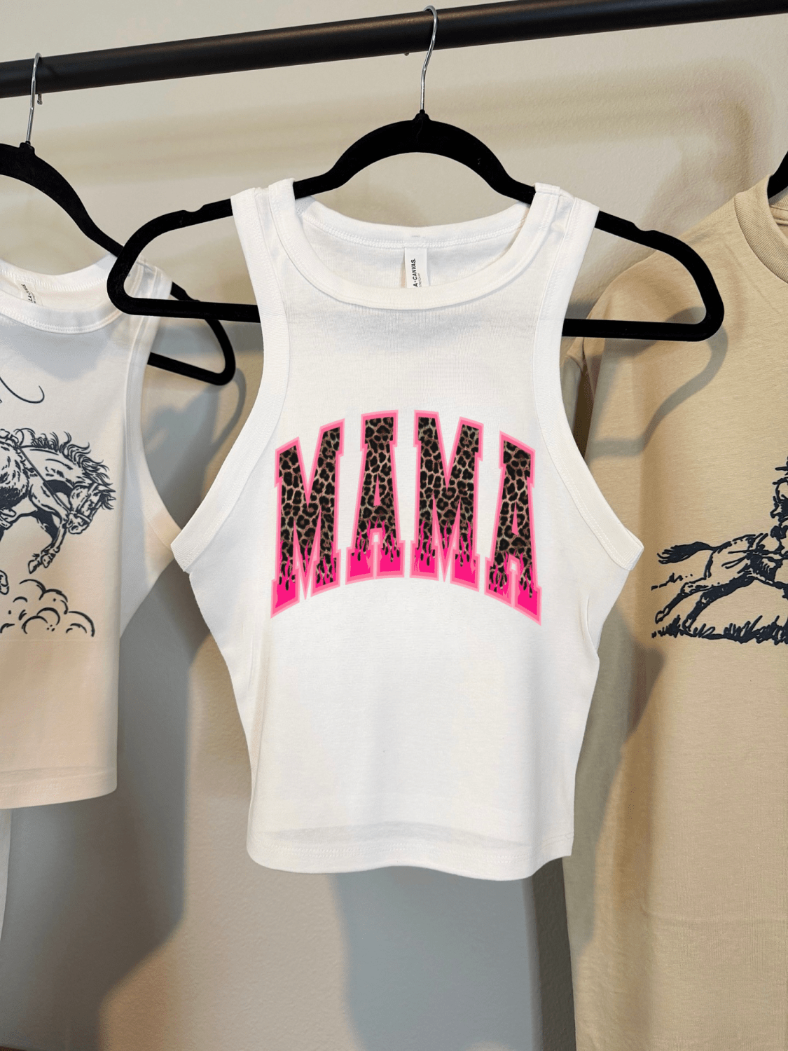 Leopard & Flames Mama Cropped Tank - Poppy & Vine