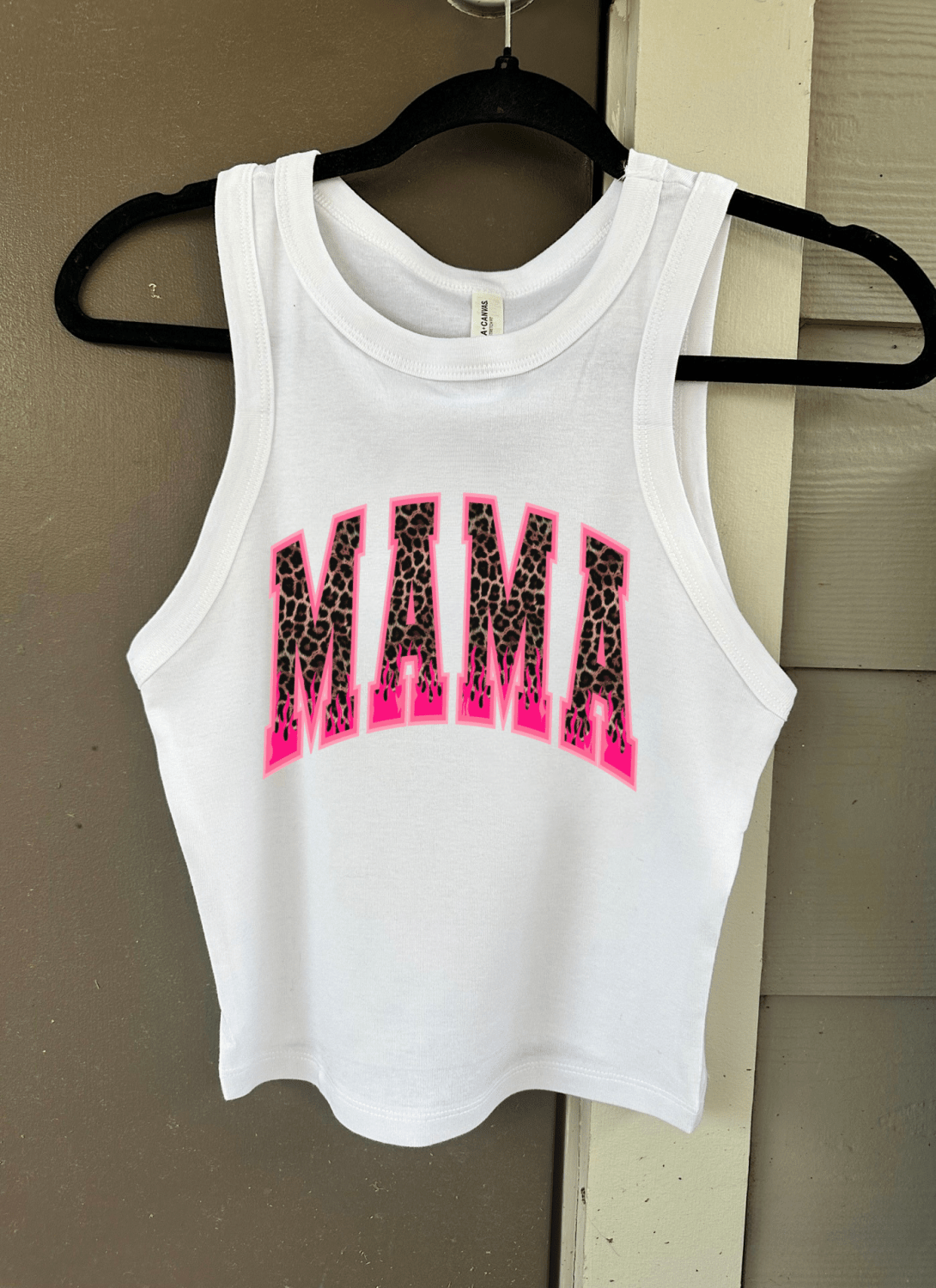 Leopard & Flames Mama Cropped Tank - Poppy & Vine