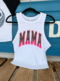 Leopard & Flames Mama Cropped Tank - Poppy & Vine
