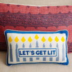 Let's Get Lit Needlepoint Pillow - Poppy & Vine