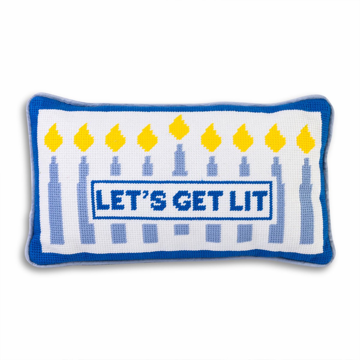 Let's Get Lit Needlepoint Pillow - Poppy & Vine