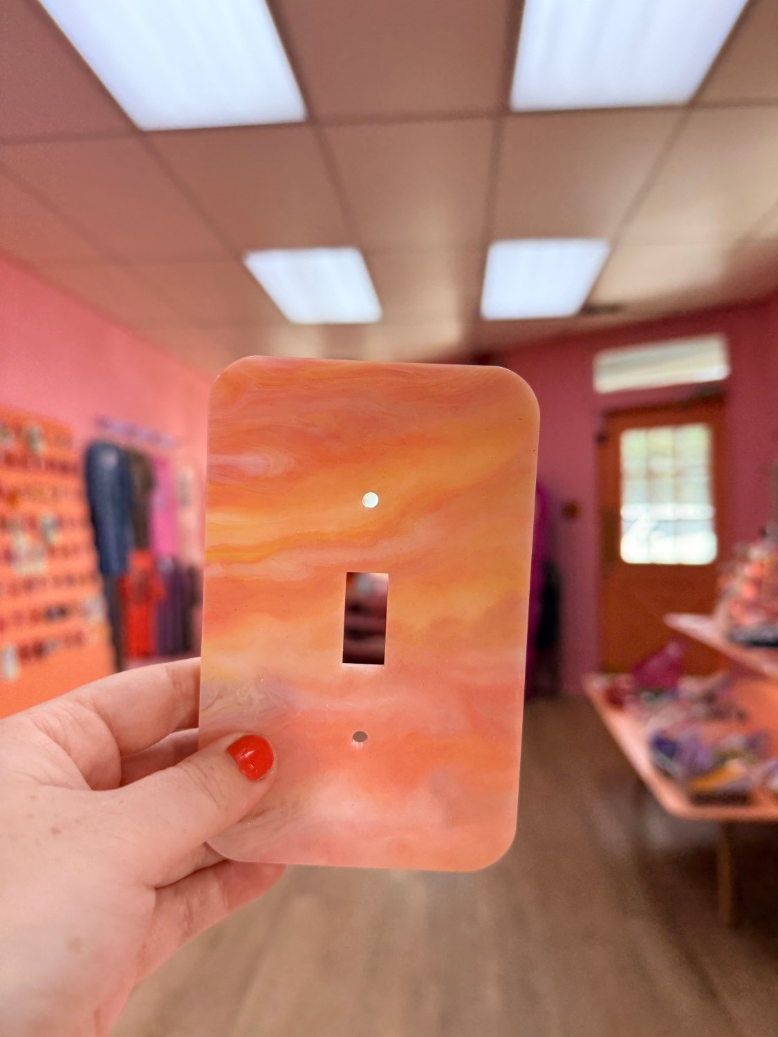 Light Pink & Peach Marble Outlet Covers - Poppy & Vine