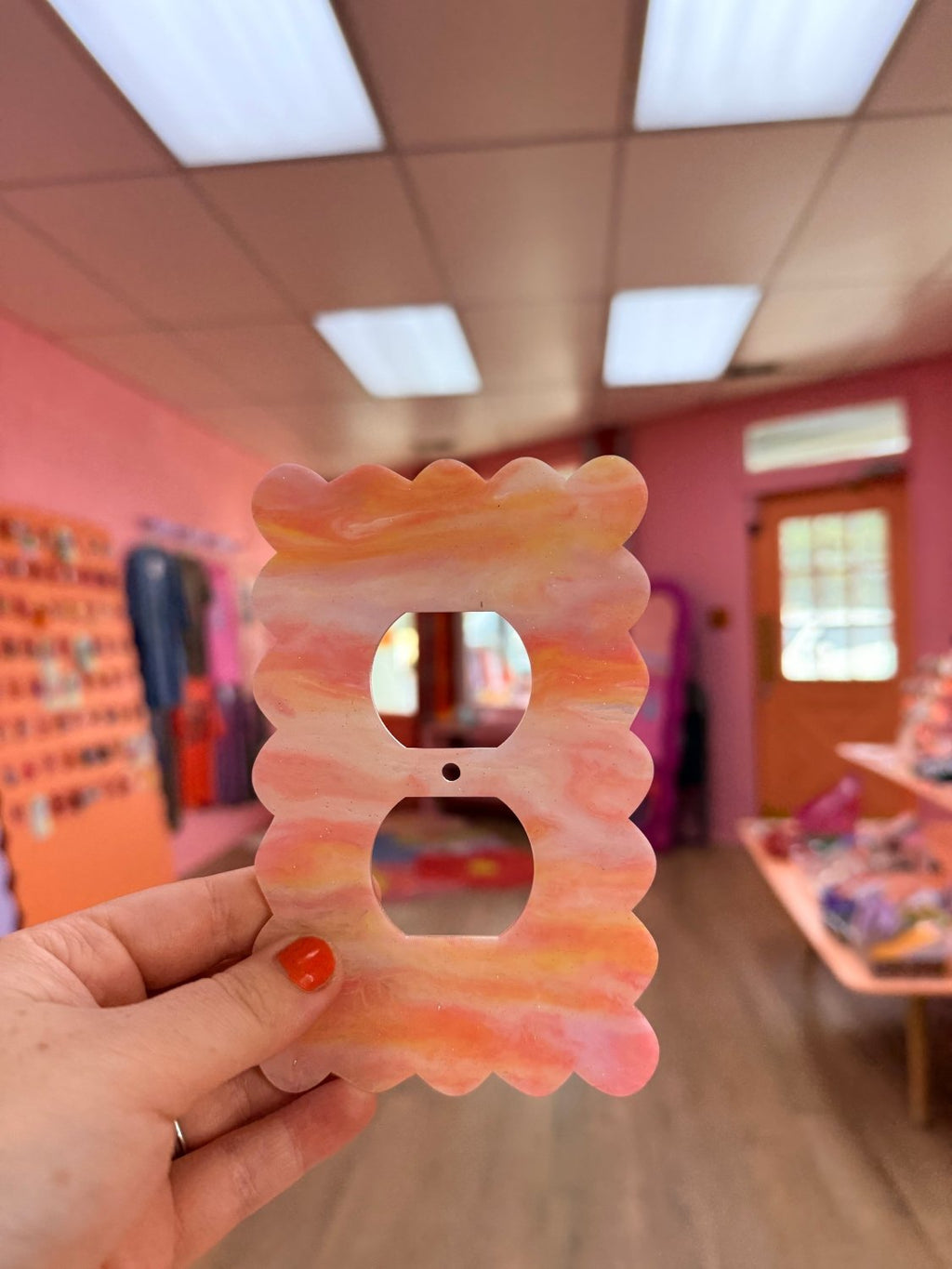 Light Pink & Peach Marble Outlet Covers - Poppy & Vine