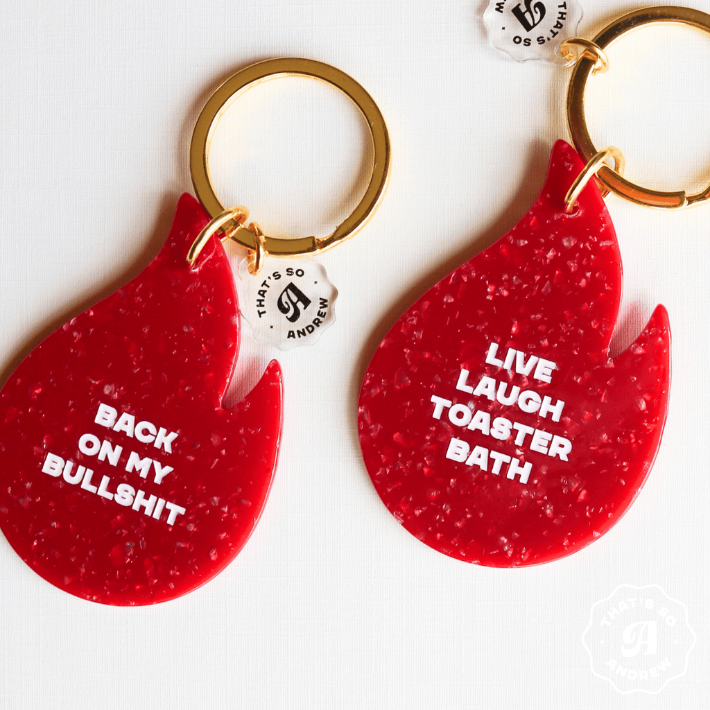 Live Laugh Toaster Bath - Funny Motel Keychain - Poppy & Vine