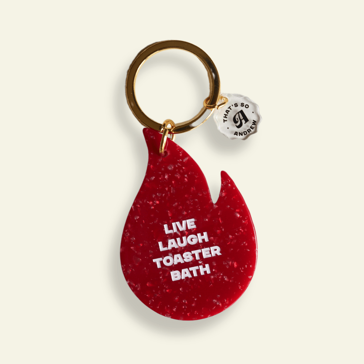 Live Laugh Toaster Bath - Funny Motel Keychain - Poppy & Vine