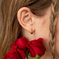 Lottie Black Onyx & Gold Polka Dot Hoops - Poppy & Vine