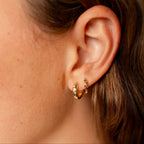 Lottie Black Onyx & Gold Polka Dot Hoops - Poppy & Vine