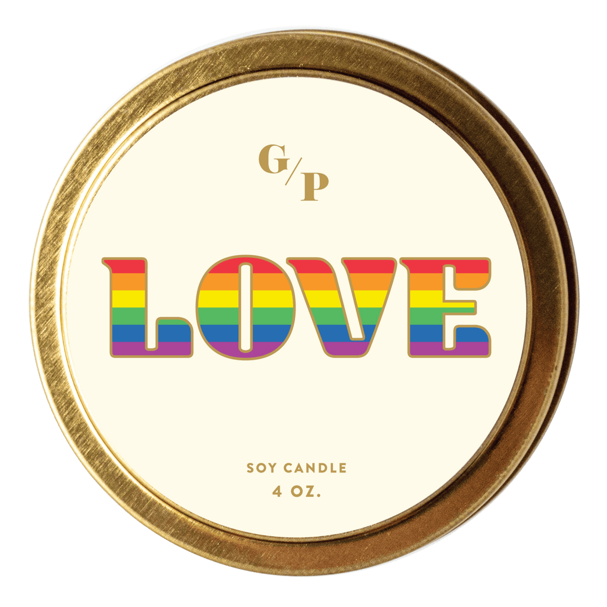 Love Pride 4 oz. Just Because Candle Tin - Poppy & Vine