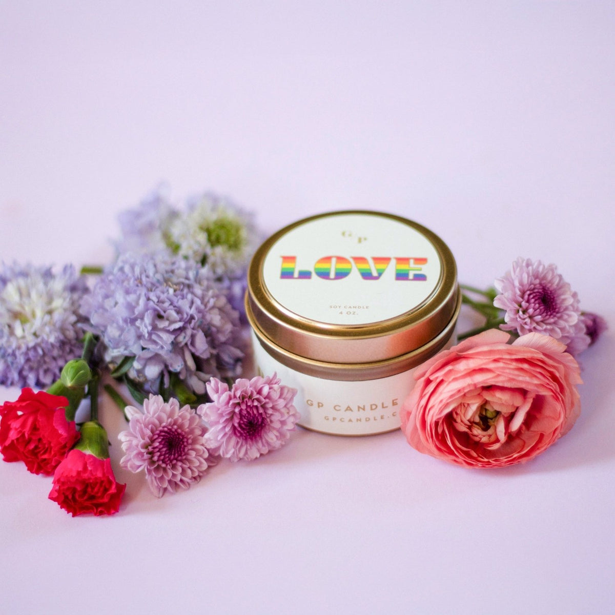 Love Pride 4 oz. Just Because Candle Tin - Poppy & Vine