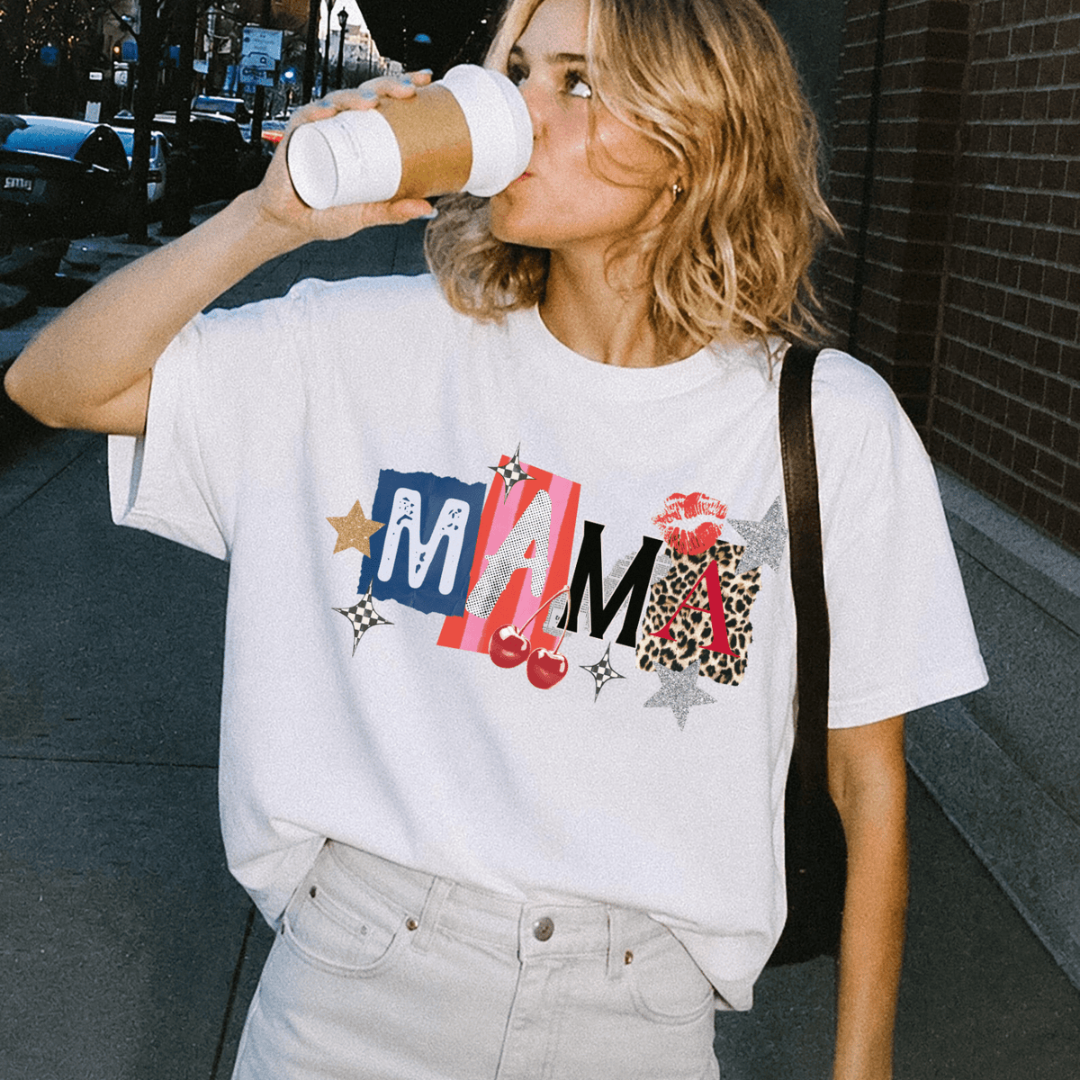 Mama Retro Collage Graphic Tee - Poppy & Vine
