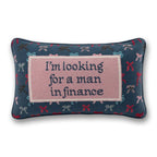 Man In Finance Needlepoint Pillow - Poppy & Vine