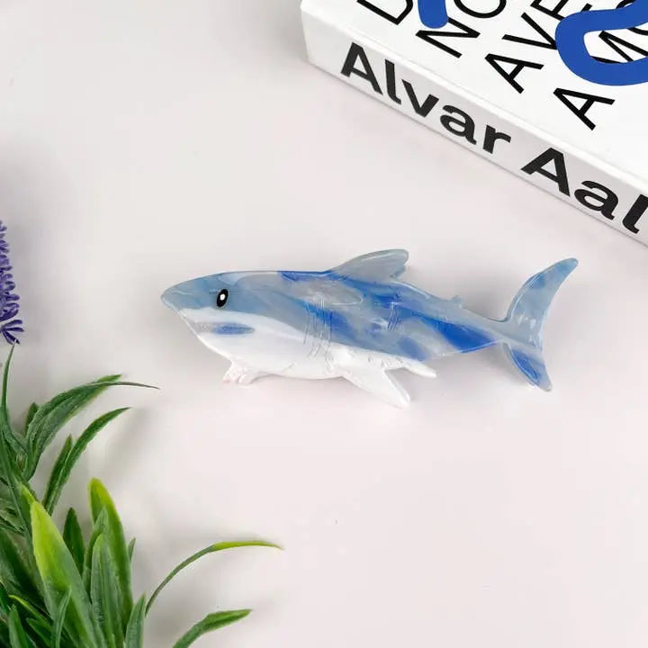 Marine Environmentally Friendly Acetate Shark Hair Claw Clip - Poppy & Vine