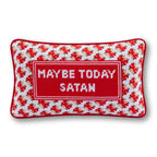 Maybe Today Satan Needlepoint Pillow - Poppy & Vine