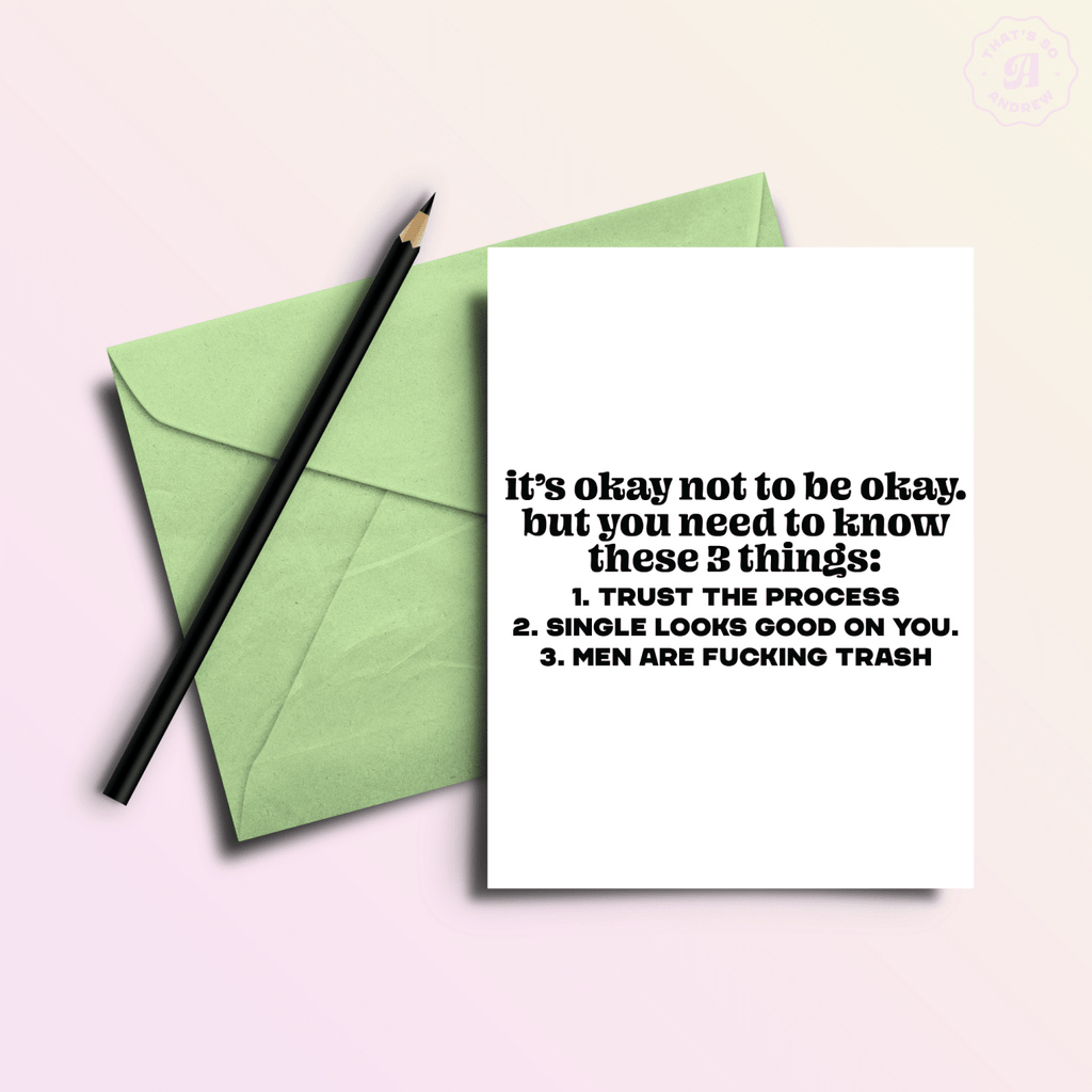 Men are Trash | Funny Divorce Breakup Greeting Card - Poppy & Vine