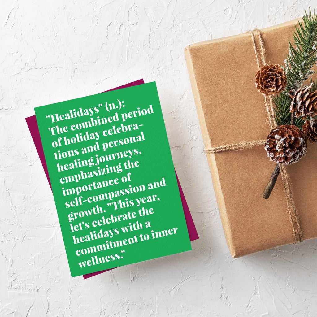 Mental Health Funny Holiday Greeting Cards, Set of 24 - Poppy & Vine