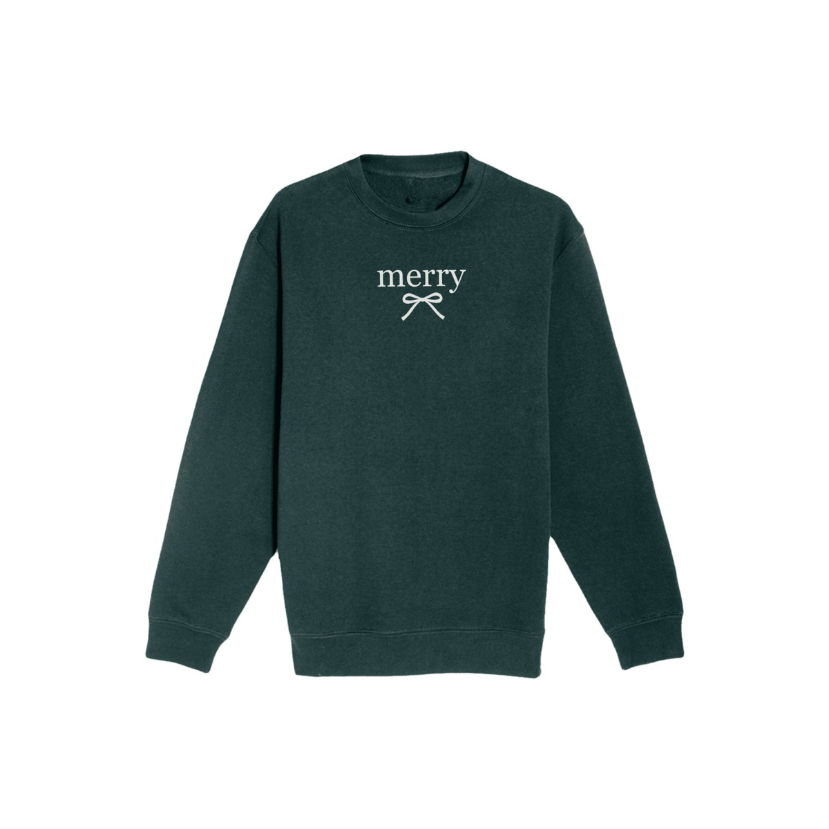 Merry Bow Christmas Sweatshirt | Minimal Holiday Crewneck - Poppy & Vine