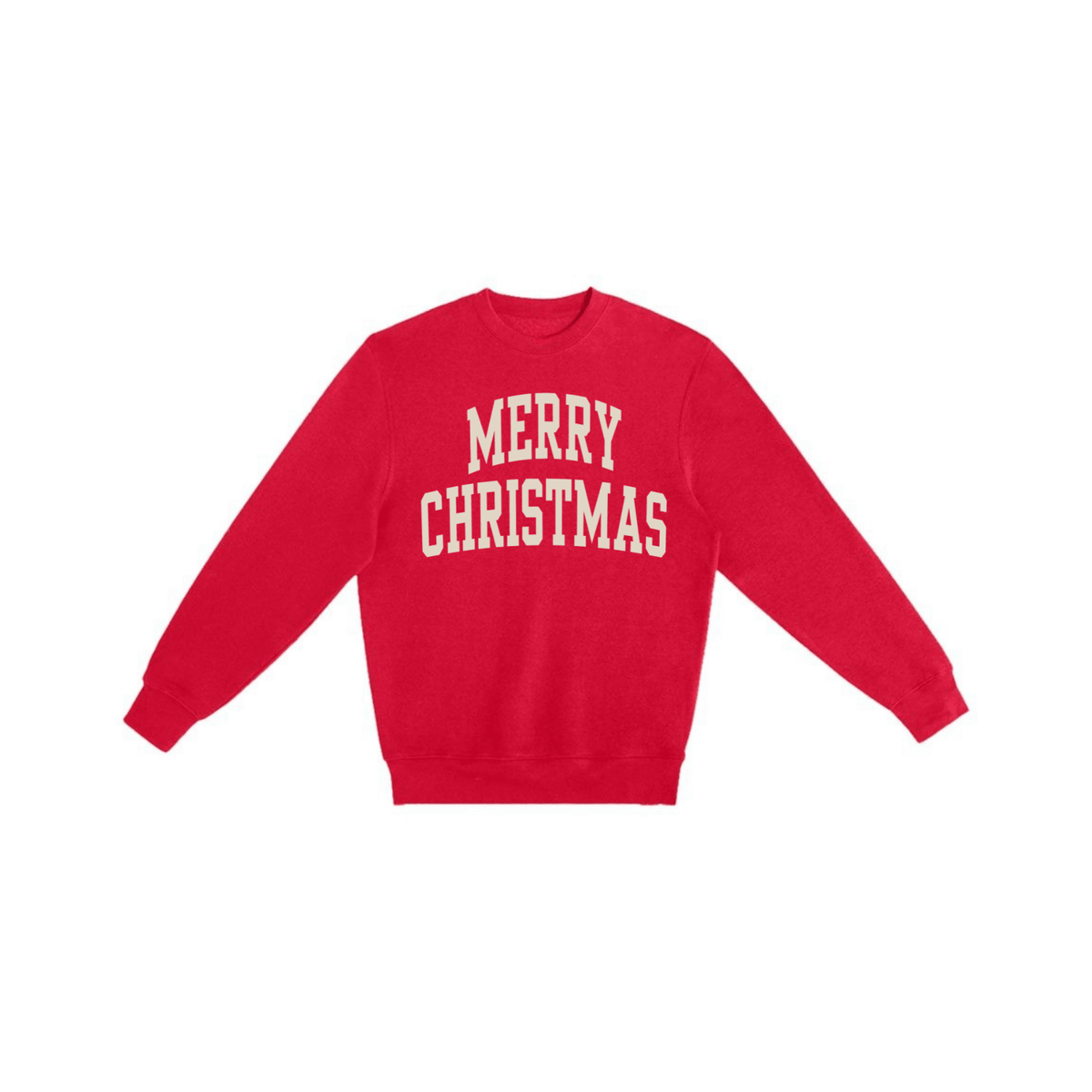 Merry Christmas Varsity Crewneck Sweatshirt | Cozy Christmas Sweatshirt | Holiday Graphic Fleece Pullover - Poppy & Vine