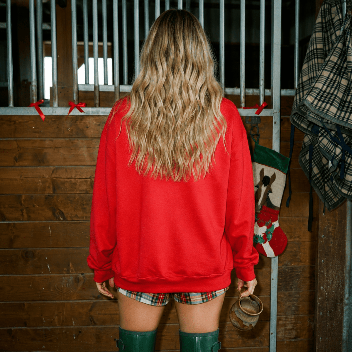 Merry Every Thing Christmas Sweatshirt | Red & Forest Green Holiday Crewneck - Poppy & Vine